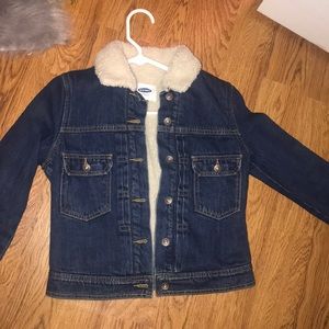 Fur lined denim jacket